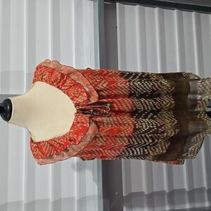 Nee Directions Orange Brown Blouse Size 1X‎